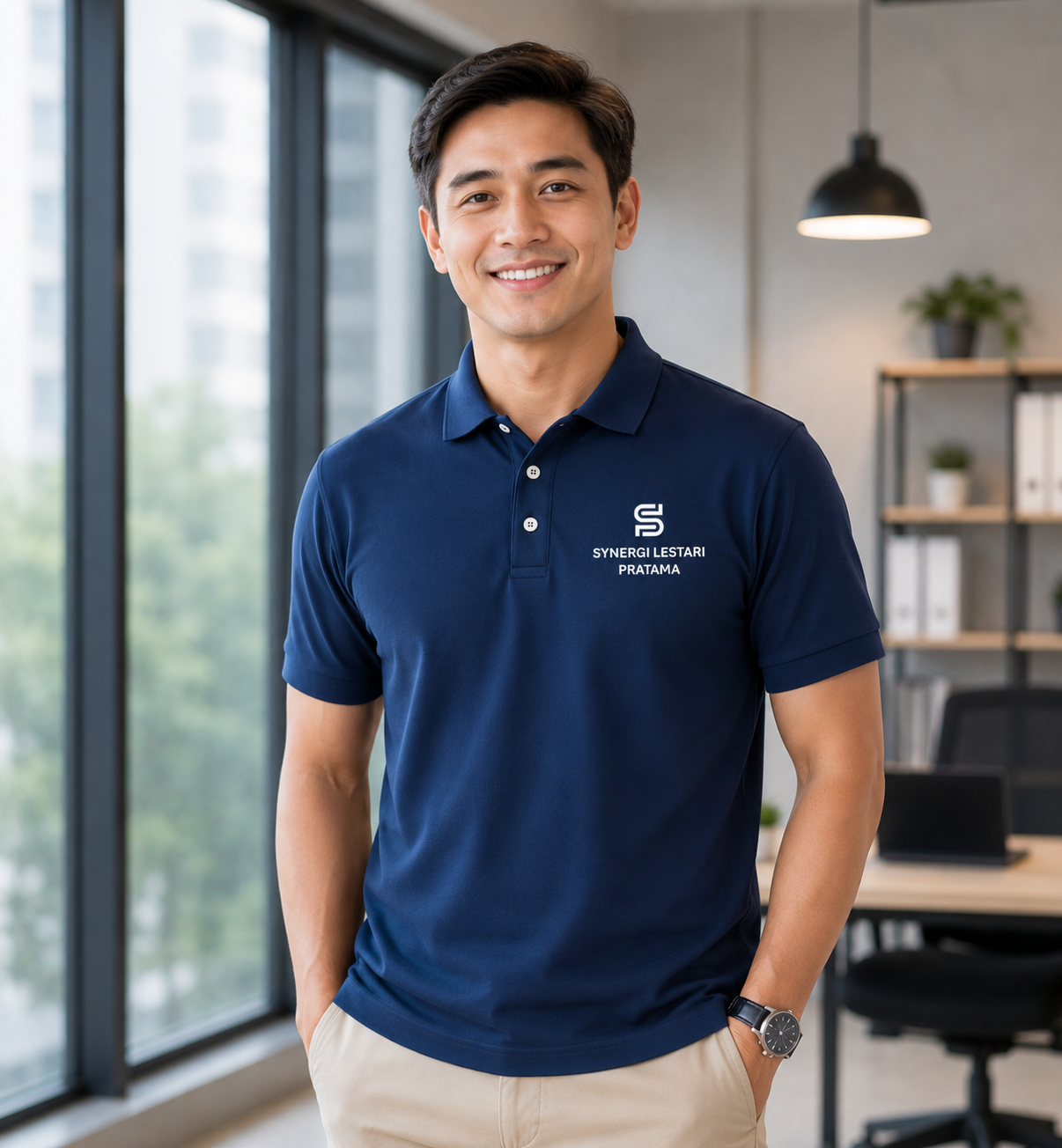 Polo Shirt Premium Lacoste Pique 100% Cotton Custom Bordir Logo - Gambar 2